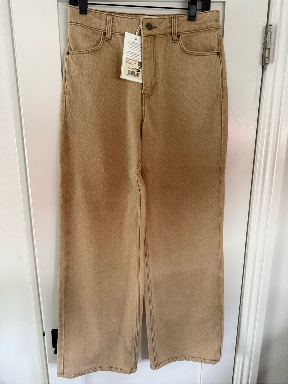 Sezane Straight-Leg Jeans in Tan NWT